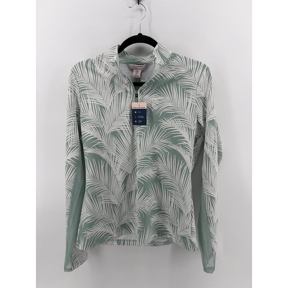 Tommy Bahama, Everyday Active Shirt,Tropical Green 1/4 Zip Pullover, Medium, NWT